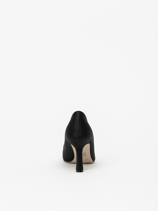 Pattisento Embellished Stiletto Pumps in Black Silk