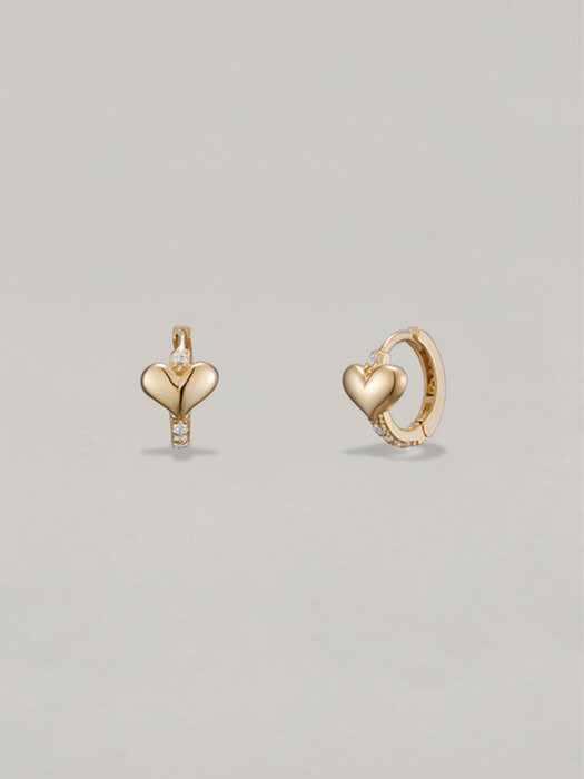 14K Heart Cubic One-Touch E