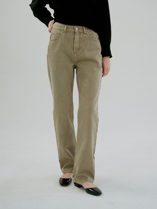 Jeans Midrise Standard Fit_Sand Beige