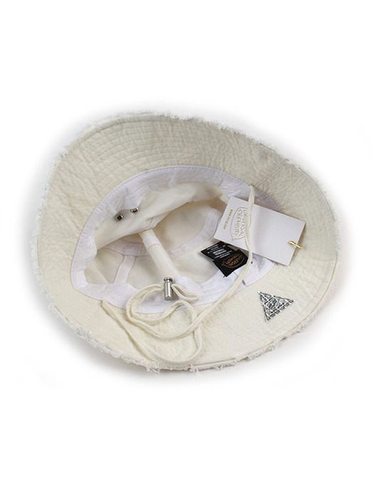 String Vintage Edge Ivory Bucket Hat 버킷햇