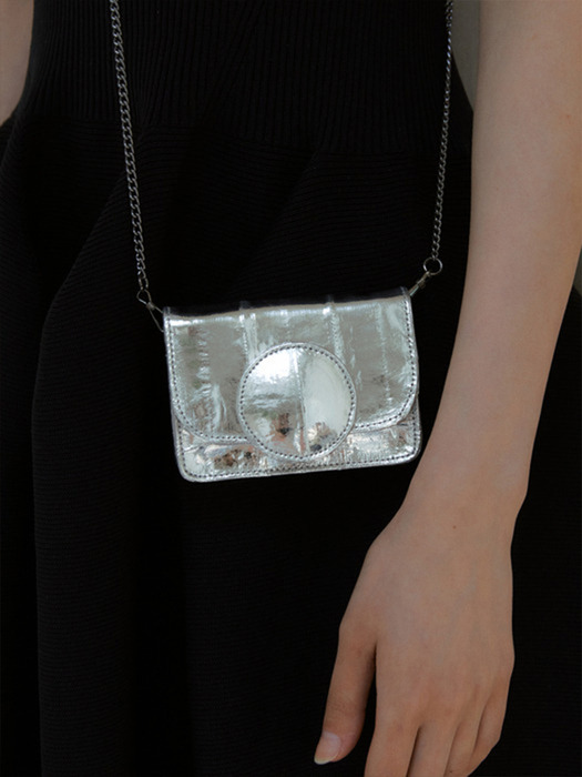 Macaron wallet mini bag silver