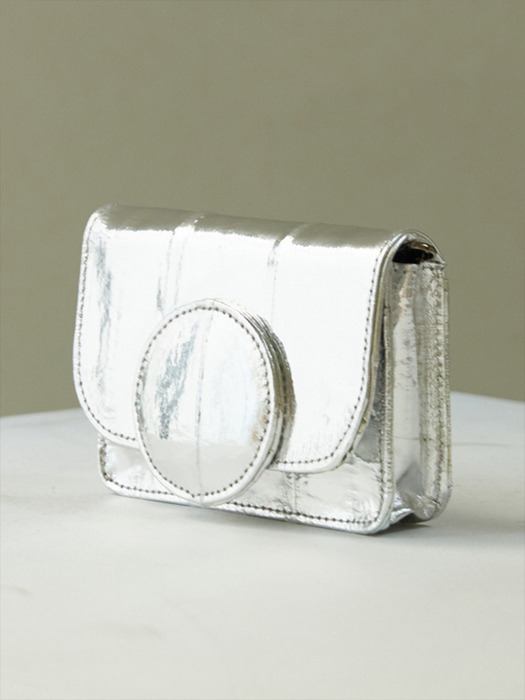 Macaron wallet mini bag silver