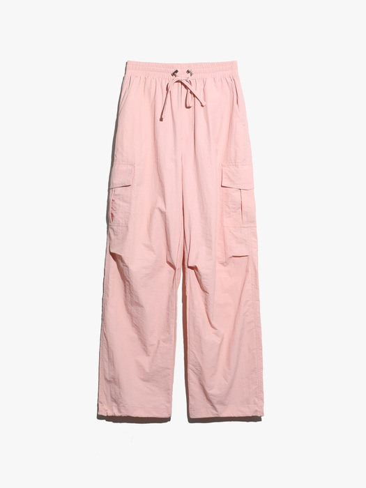 String Cargo Sharing Jogger Pants pink