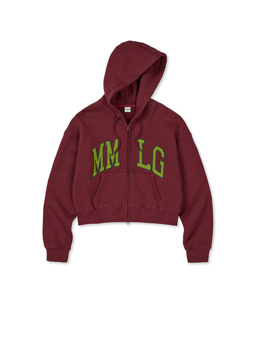 [Mmlg W] VARSITY HOOD ZIPUP (REDBEAN)