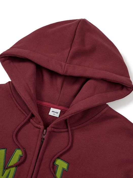 [Mmlg W] VARSITY HOOD ZIPUP (REDBEAN)