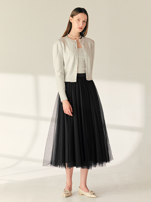 VIVIAN Tulle long skirt (Black)