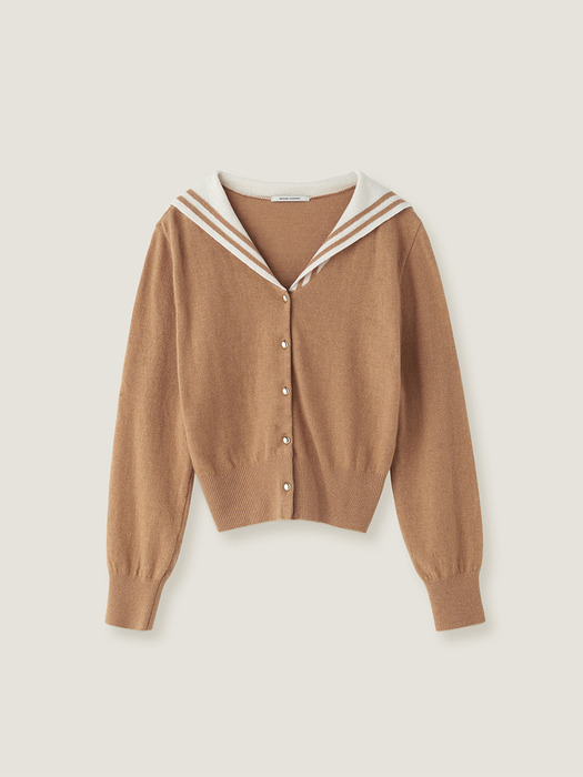 Sailor cashmere cardigan - Beige