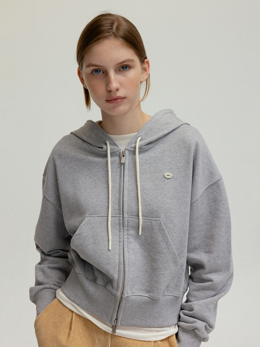 Fond hoodie zip-up (Gray)