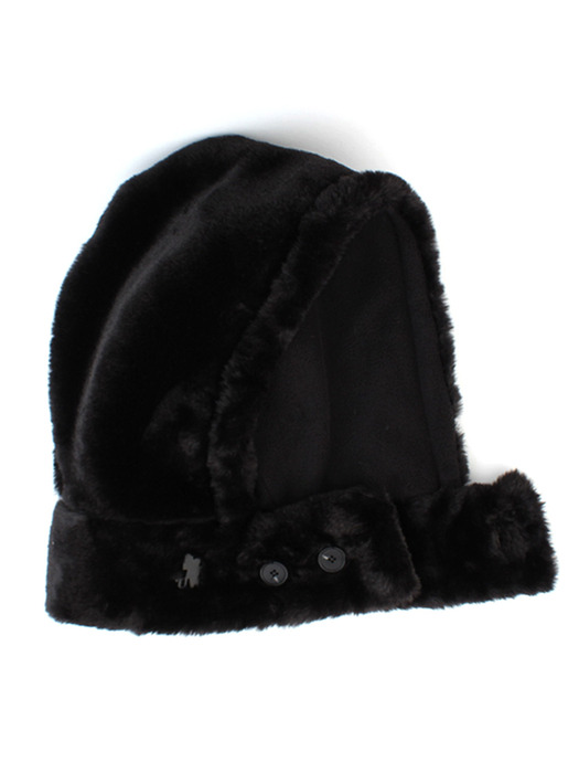 Fur Open Black Balaclava 바라클라바