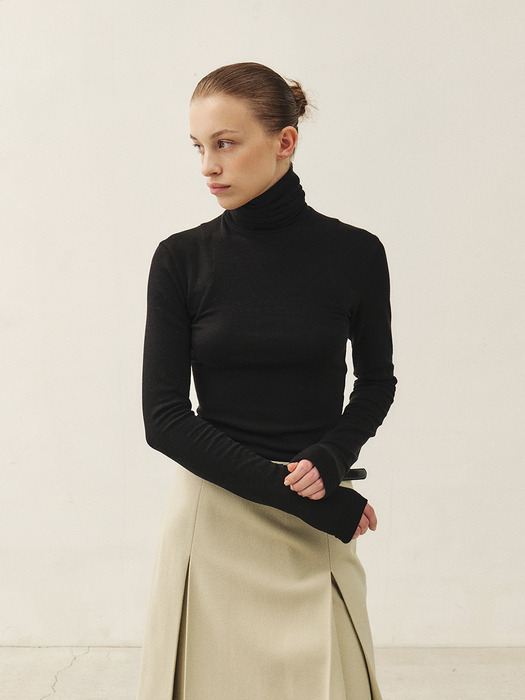 RTW ARMHOLE STITCH SLIM TURTLE NECK TOP_4COLORS