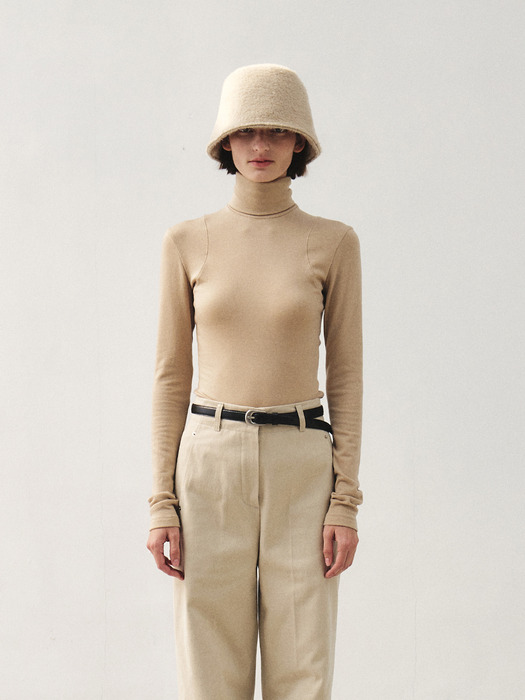 RTW ARMHOLE STITCH SLIM TURTLE NECK TOP_4COLORS