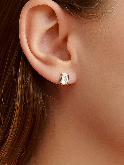 Clear Stone Silver Earring Ie360 [Silver]