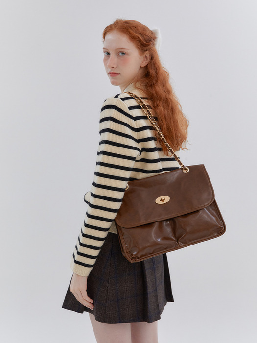 ANC FLAP BIG SHOULDER BAG_BROWN