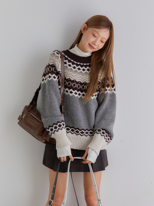 ANC NORDIC PULLOVER KNIT_GREY