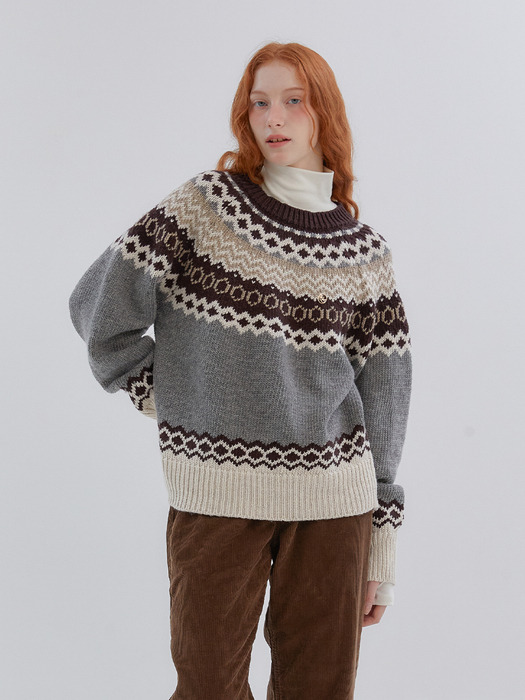 ANC NORDIC PULLOVER KNIT_GREY