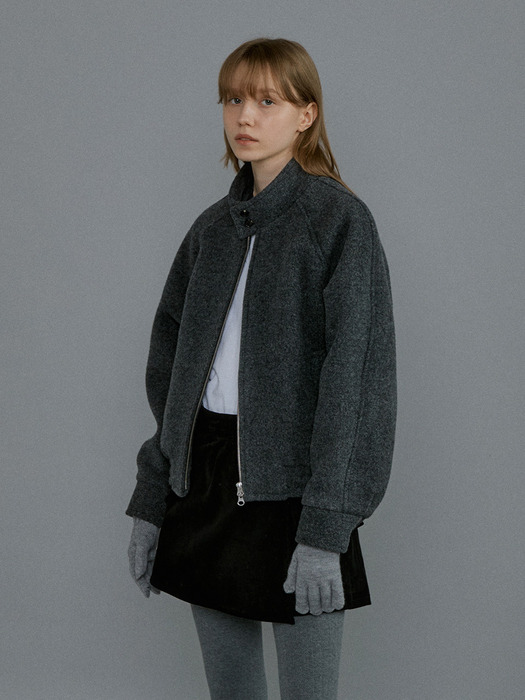 Berlin winter wool jacket (Herringbone grey)