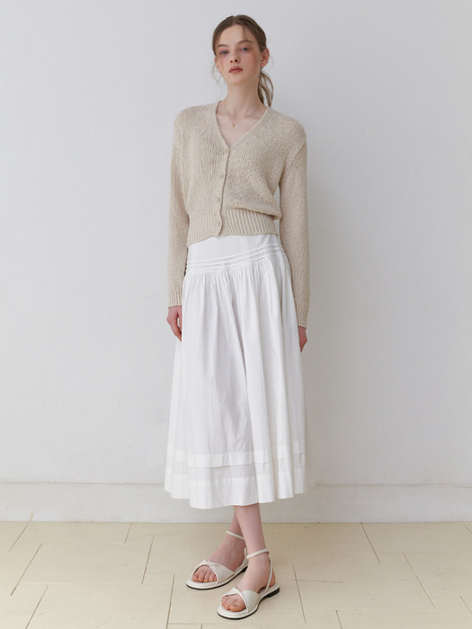 Powder pintuck skirt (white)