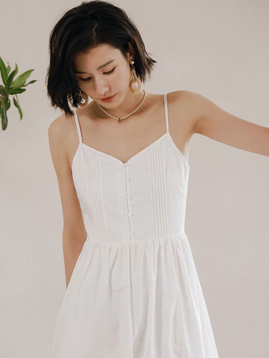 LS_Waist cinched white slip dress