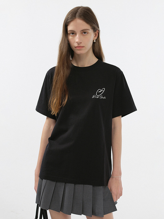 UNISEX HEART D LOGO T-SHIRT BLACK_UDTS5B140BK - Image 2