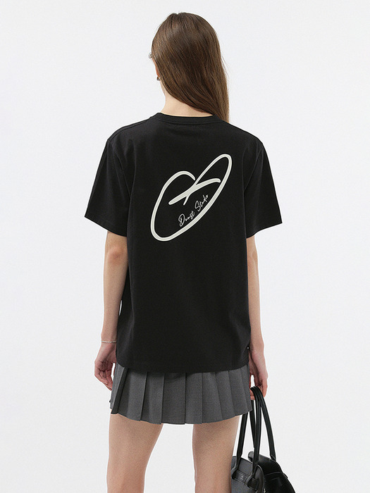 UNISEX HEART D LOGO T-SHIRT BLACK_UDTS5B140BK - Image 3