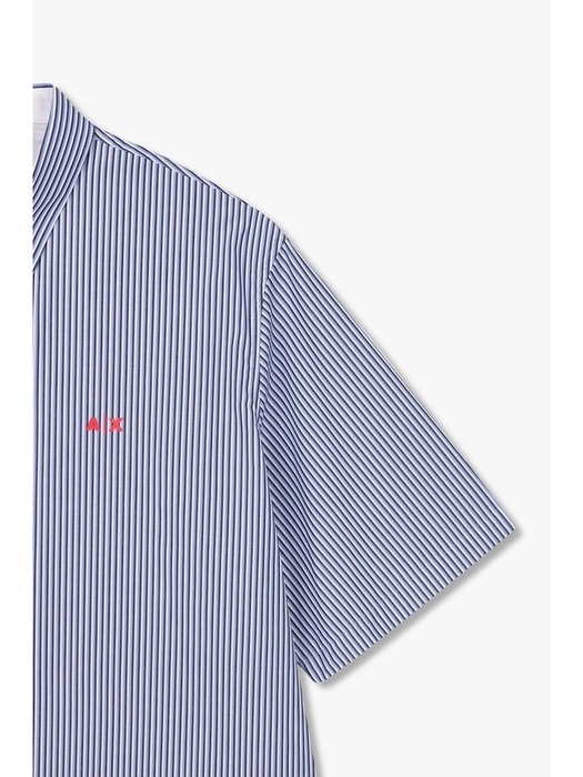 AX 남성 박시 핏 스트라이프 셔츠(A414120015)블루