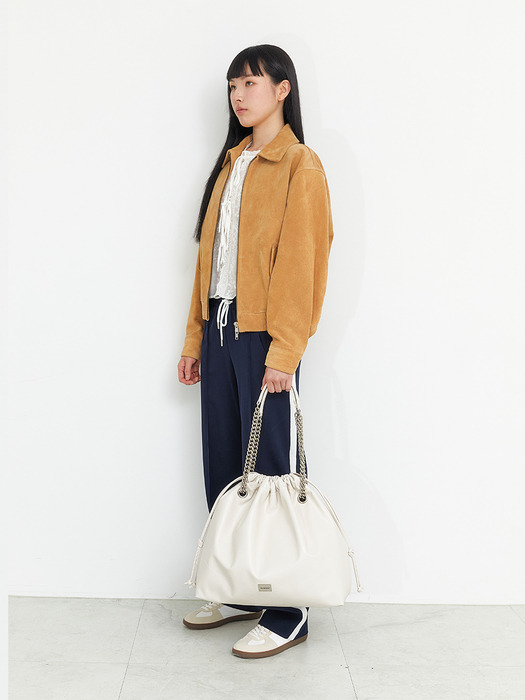 CH. SIDE TRAWSTRING BAG, CREAM