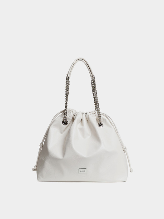 CH. SIDE TRAWSTRING BAG, CREAM