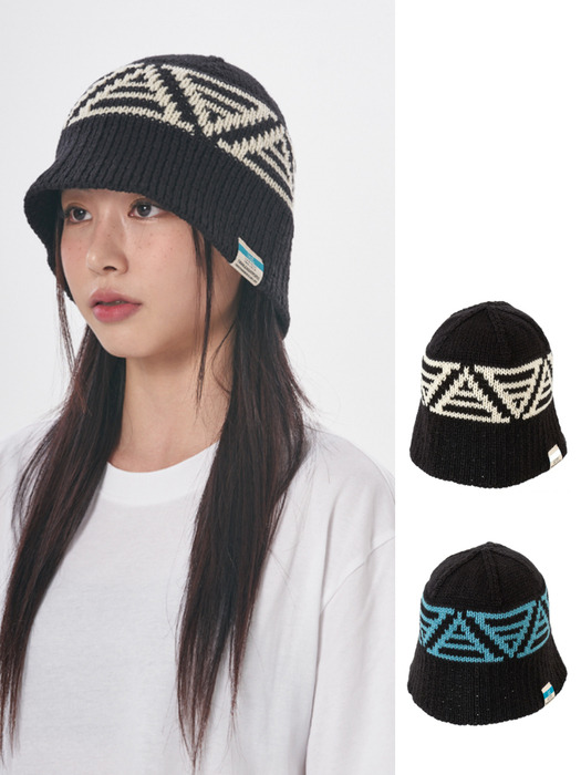 T242AACU32_CONE KNIT BUCKET HAT