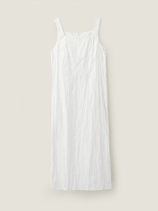 Crinkle sleeveless dress - White