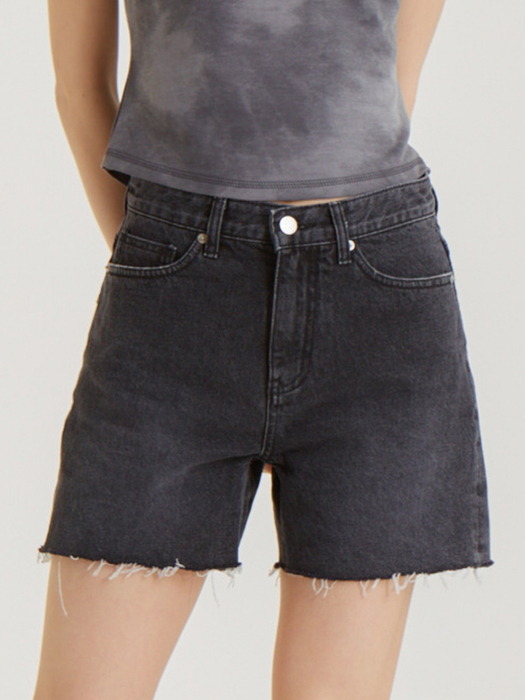 베이직 데님 쇼츠 블랙_Beisic Denim Shorts Black