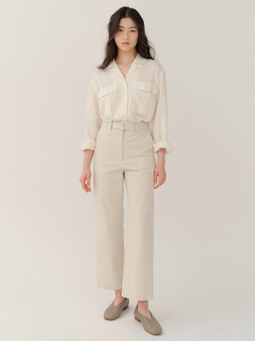 Linen Collar Shirt Antique-Cream