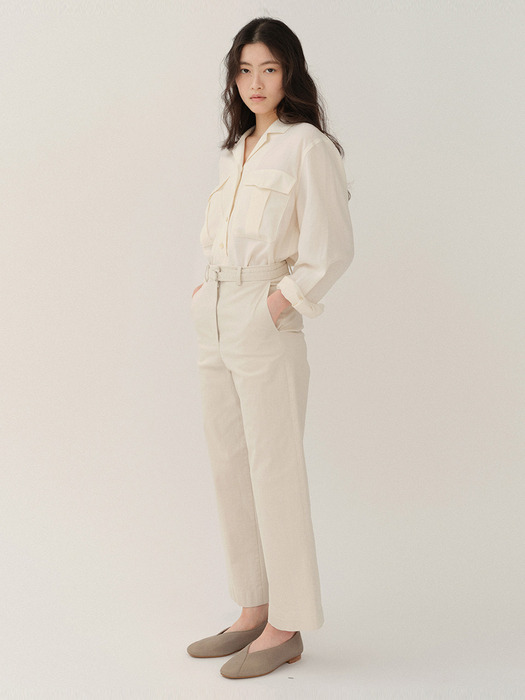 Linen Collar Shirt Antique-Cream