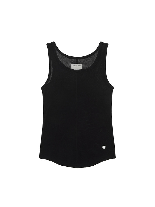 TEXTURE POINT SLEEVELESS TOP IN BLACK