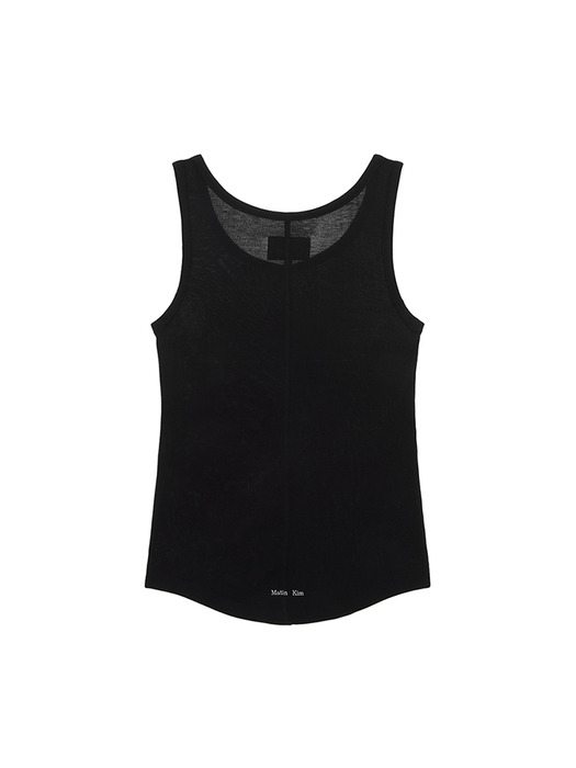 TEXTURE POINT SLEEVELESS TOP IN BLACK