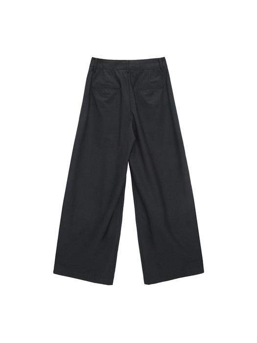 DOUBLE WAIST HOOK TROUSER IN CHARCOAL