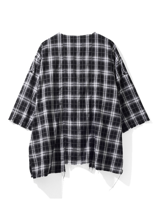 DIVIDE UNSTEADY CHECK PULLOVER_BK CHECK