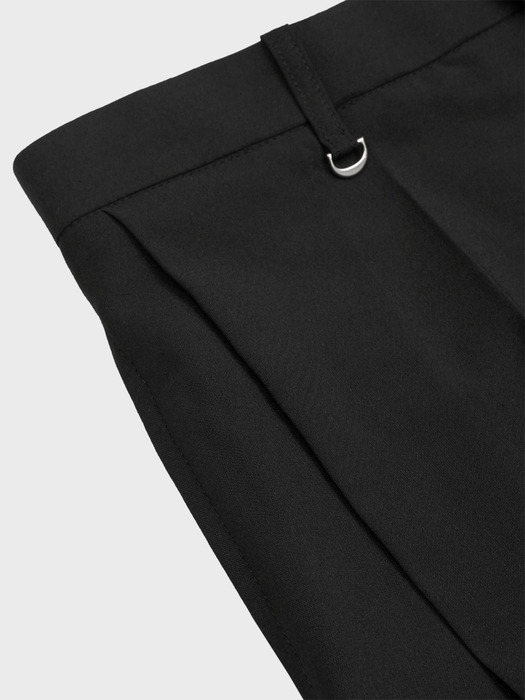 PLEATED LINEN BLEND SLACKS_BLACK