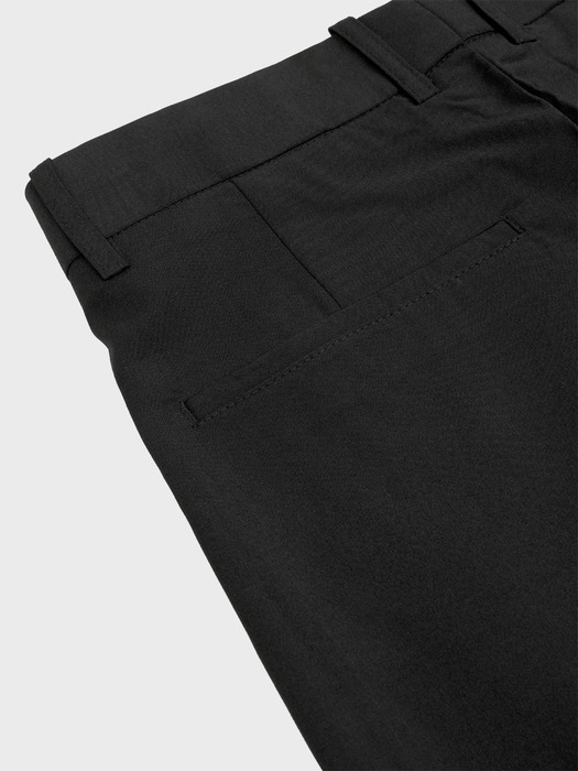 PLEATED LINEN BLEND SLACKS_BLACK