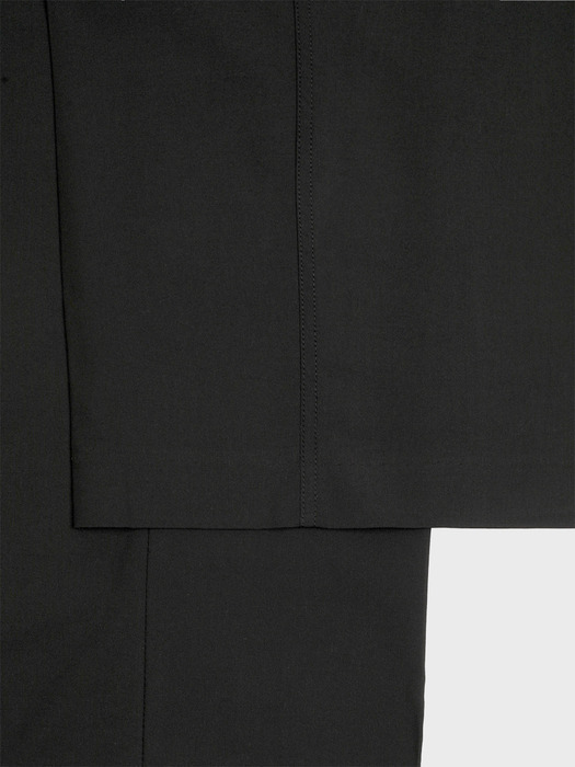 PLEATED LINEN BLEND SLACKS_BLACK