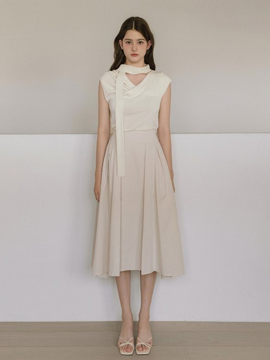 Lautre Elene Ivory Flared Skirt