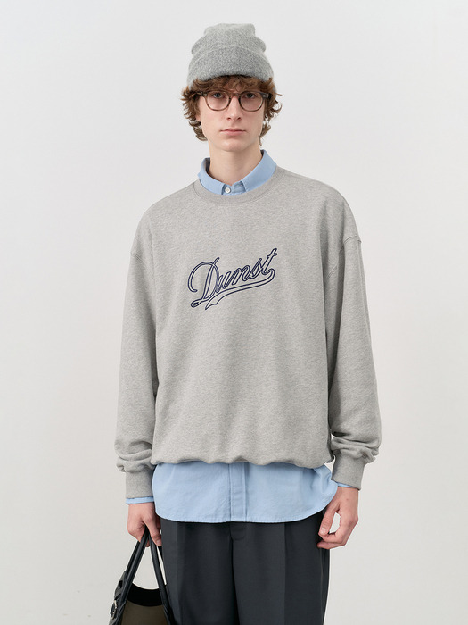 UNISEX CHAIN LOGO SWEATSHIRT MELANGE GREY_M_UDTS4C110G2