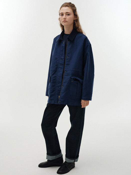 Mole skin hunting cotton jacket (Blue)