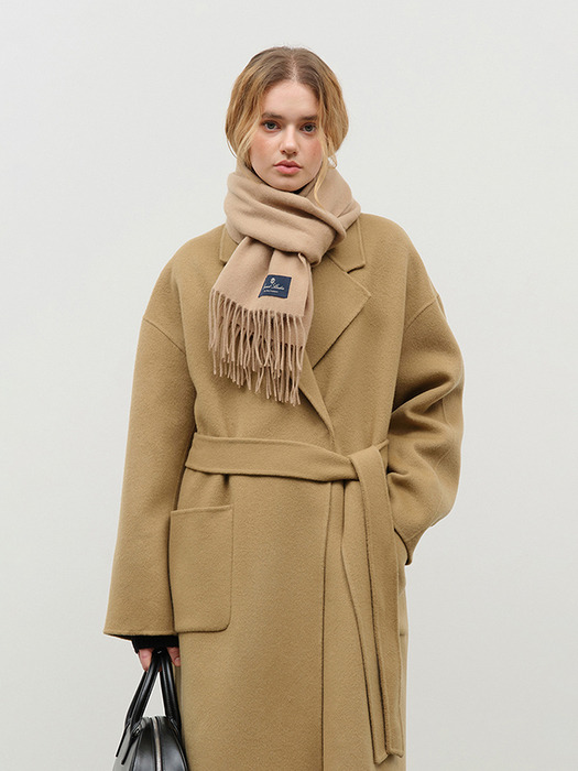 UNISEX FRINGED CASHMERE MUFFLER CAMEL_UDMU4F102CM