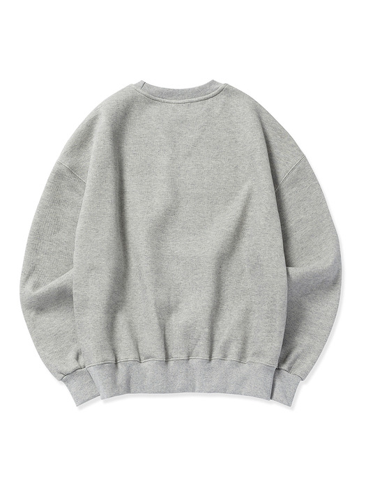 Lettering Jacquard Sweatshirt Warm_Melange Gray