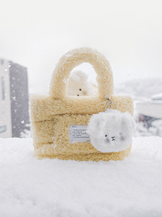 [단독]Fluffy Fur Bag Butter Yellow