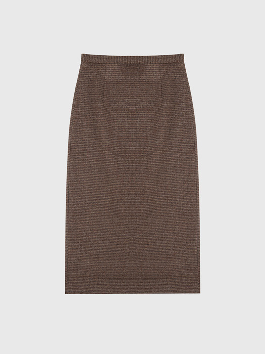 Wool-blend Midi Basic Slit Skirt