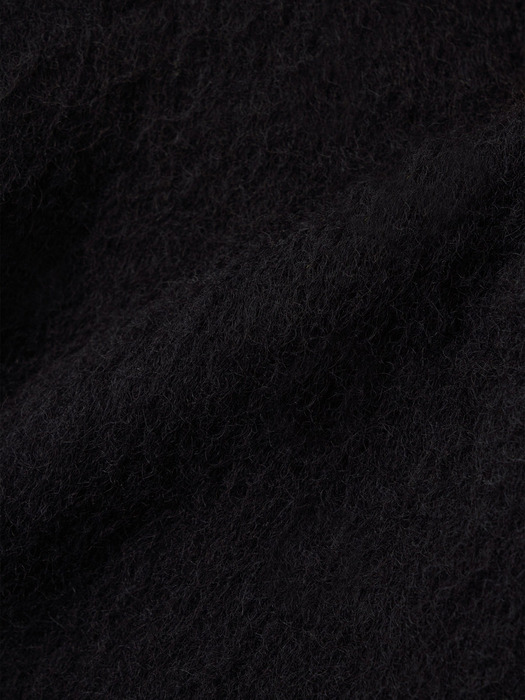 Alpaca blend half coat black