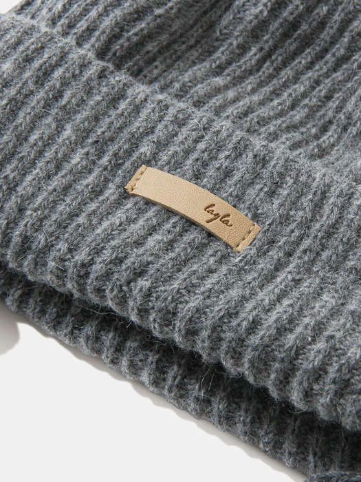 Baby Alpaca&Ramswool Comfort String Beanie B1 Merange Gray