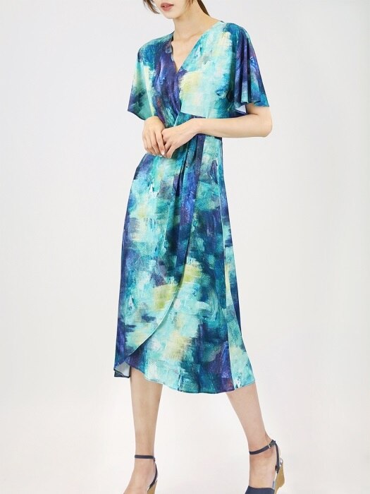galaxy blue wrap dress