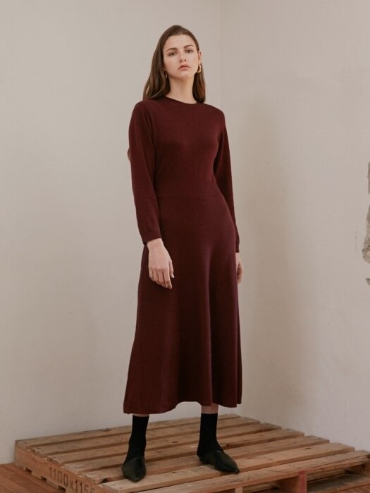 ROUND NECK KNIT OP_BURGUNDY